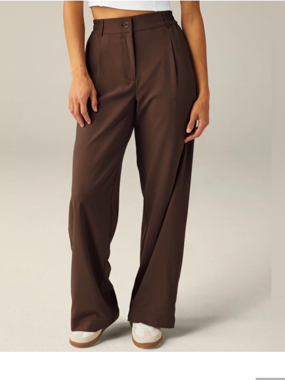 Beyond yoga status wide leg trousers espresso size medium